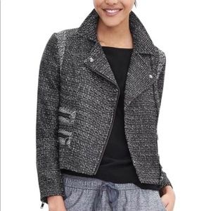 Banana Republic Tweed Moto Cropped Jacket